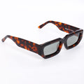 Leopard-Green Luxury Italian Handmade Brand Designer Rectangle Unisex glasses