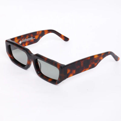 Leopard-Green Luxury Italian Handmade Brand Designer Rectangle Unisex glasses