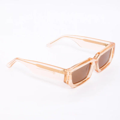 Champagne-Brown Luxury Italian Handmade Brand Designer Rectangle Unisex glasses